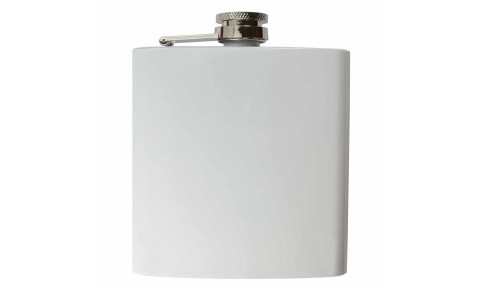Personalised White Gloss Hip Flask
